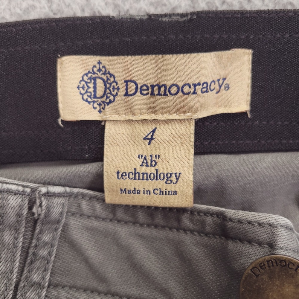 DEMOCRACY Pants Size 4 Gray Mid Rise Roll Cuff Cargo Utility "Ab" Tech - Picture 8 of 16